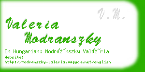 valeria modranszky business card
